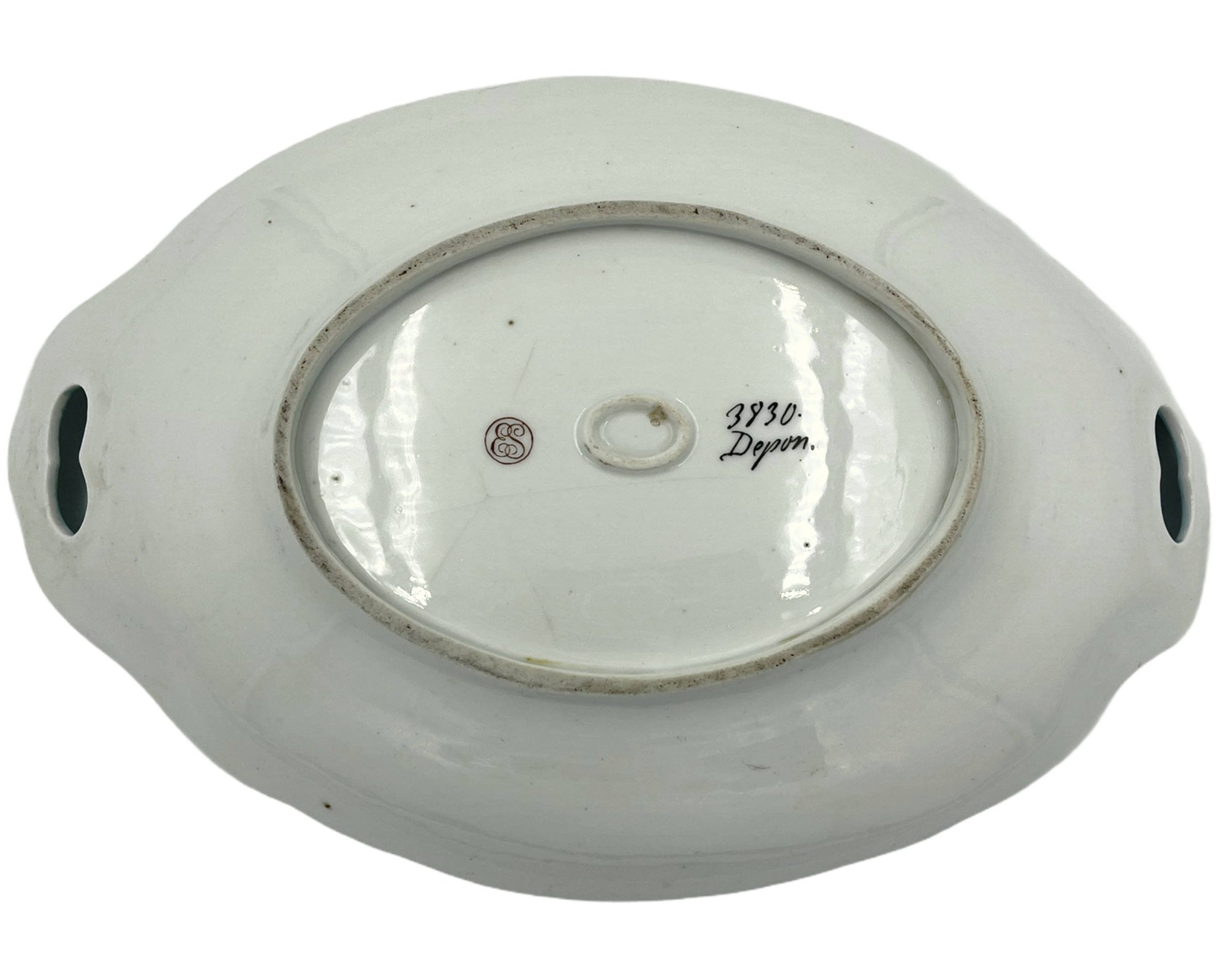 Antique ES Prussia Porcelain Oval Bowl Erdmann Schlegelmilch 19th c Hand Painted - Poppy's Vintage Clothing