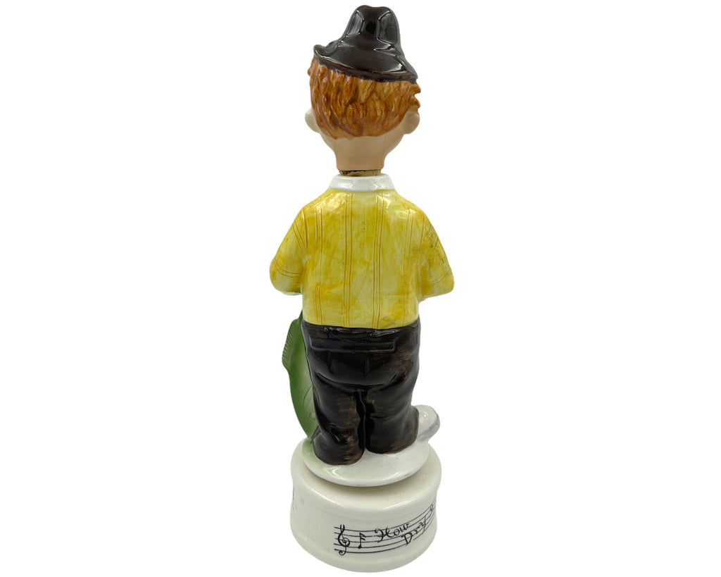 Vintage Fisherman Figural Musical Decanter Bottle Japan Ceramic - Poppy's Vintage Clothing