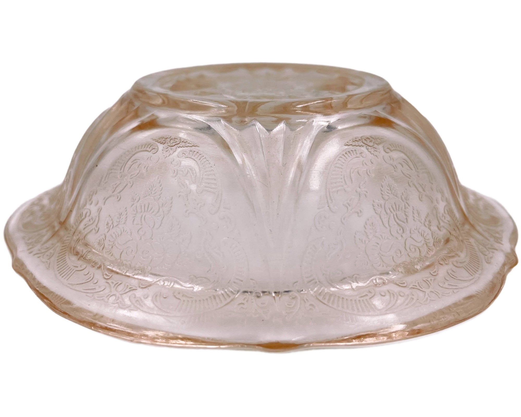 Hazel Atlas Royal Lace Pink Depression Glass Berry Bowl 5 - Poppy's Vintage Clothing