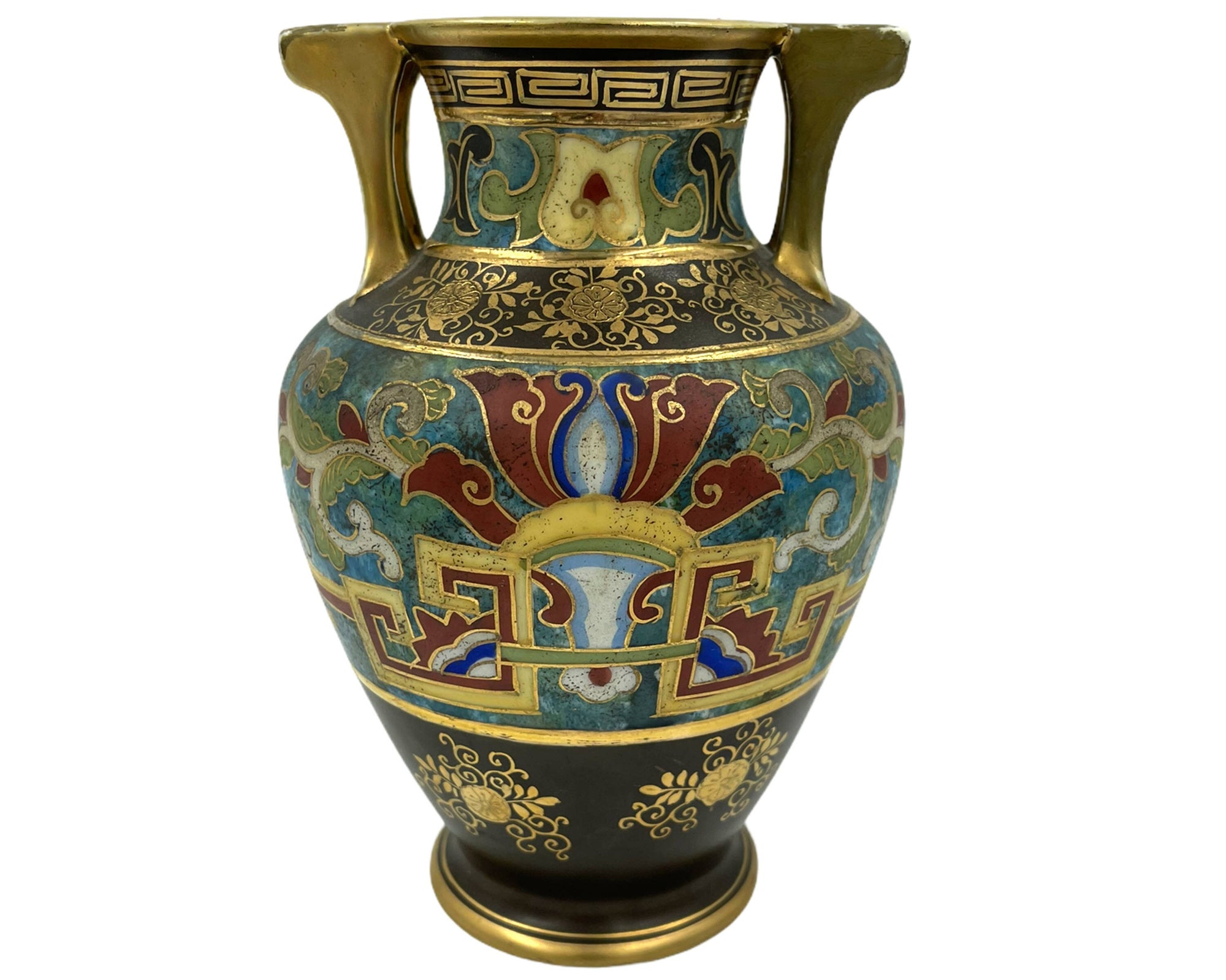 Antique Nippon Porcelain Vase Hand Painted Art Deco Morimura Bros 7.25 - Poppy's Vintage Clothing