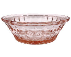 Jeannette Windsor Diamond Depression Glass Pink Berry Bowl 4.75 - Poppy's Vintage Clothing