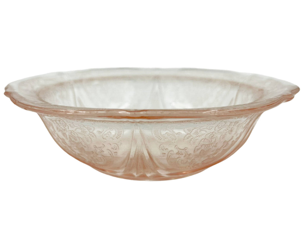 Hazel Atlas Royal Lace Pink Depression Glass Berry Bowl 5 - Poppy's Vintage Clothing