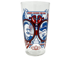 WWII Canadian Glass Tumbler FDR & Winston Churchill Patriotic War Effort - Poppy's Vintage Clothing