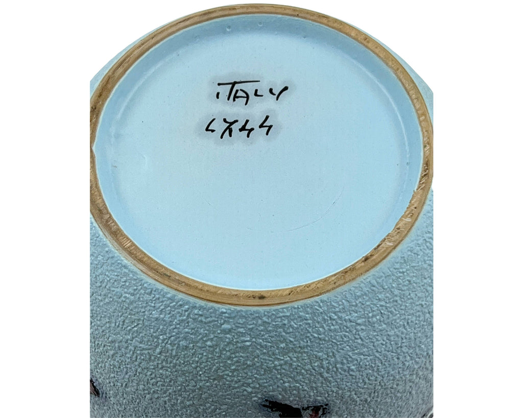 Vintage Italian Pottery Vase Native American Indian Motifs 11.75 - Poppy's Vintage Clothing