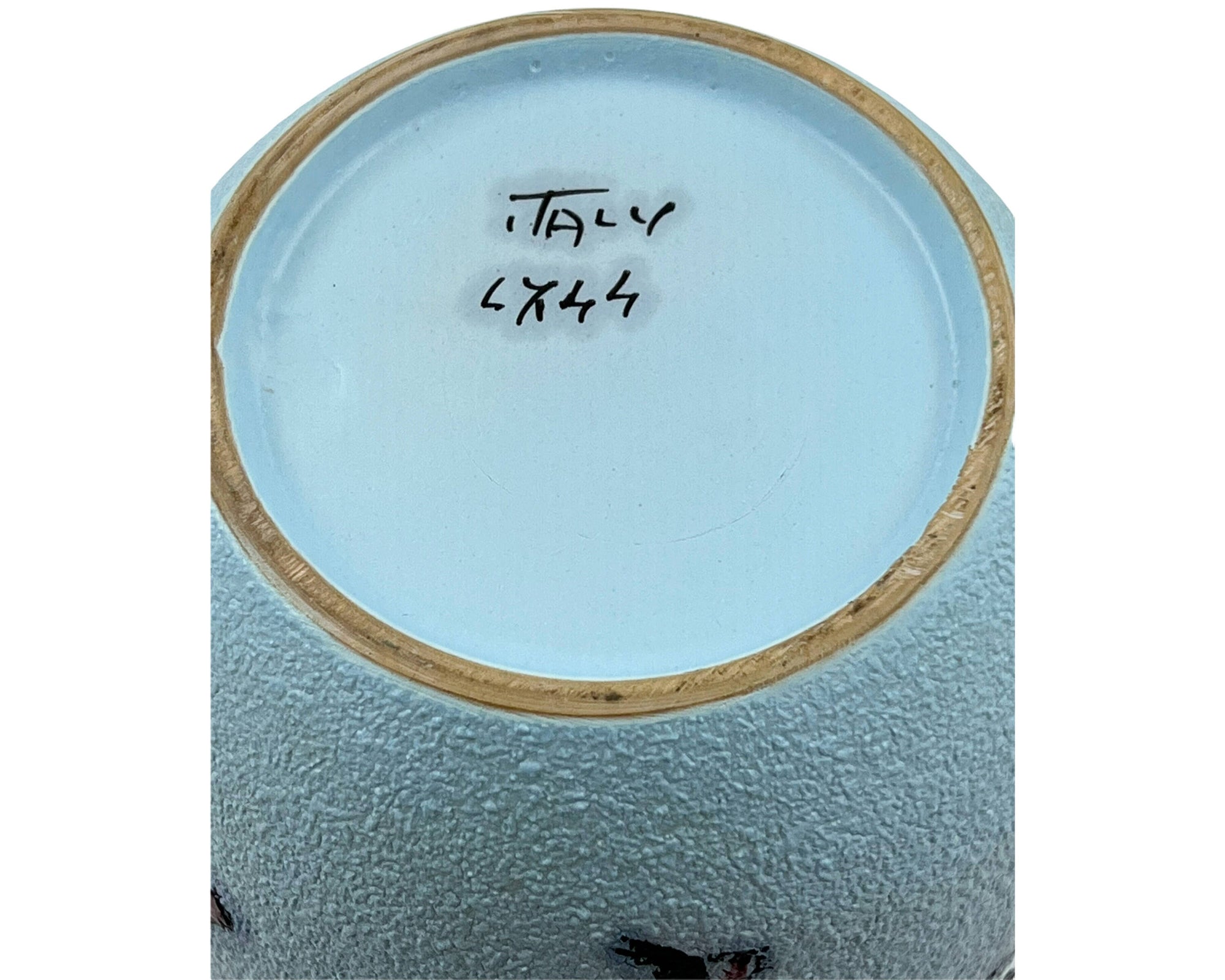 Vintage Italian Pottery Vase Native American Indian Motifs 11.75 - Poppy's Vintage Clothing