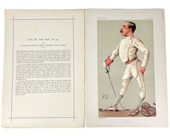Antique Vanity Fair Chromolitho Print Sword Fencing Henry Stracey Scots Guards 1880 - Poppy's Vintage Clothing