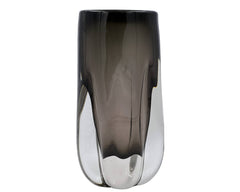 Mid Century Modern Whitefriars Flat Lobed Vase Grey Cased Glass Geoffrey Baxter 8.5 - Poppy's Vintage Clothing