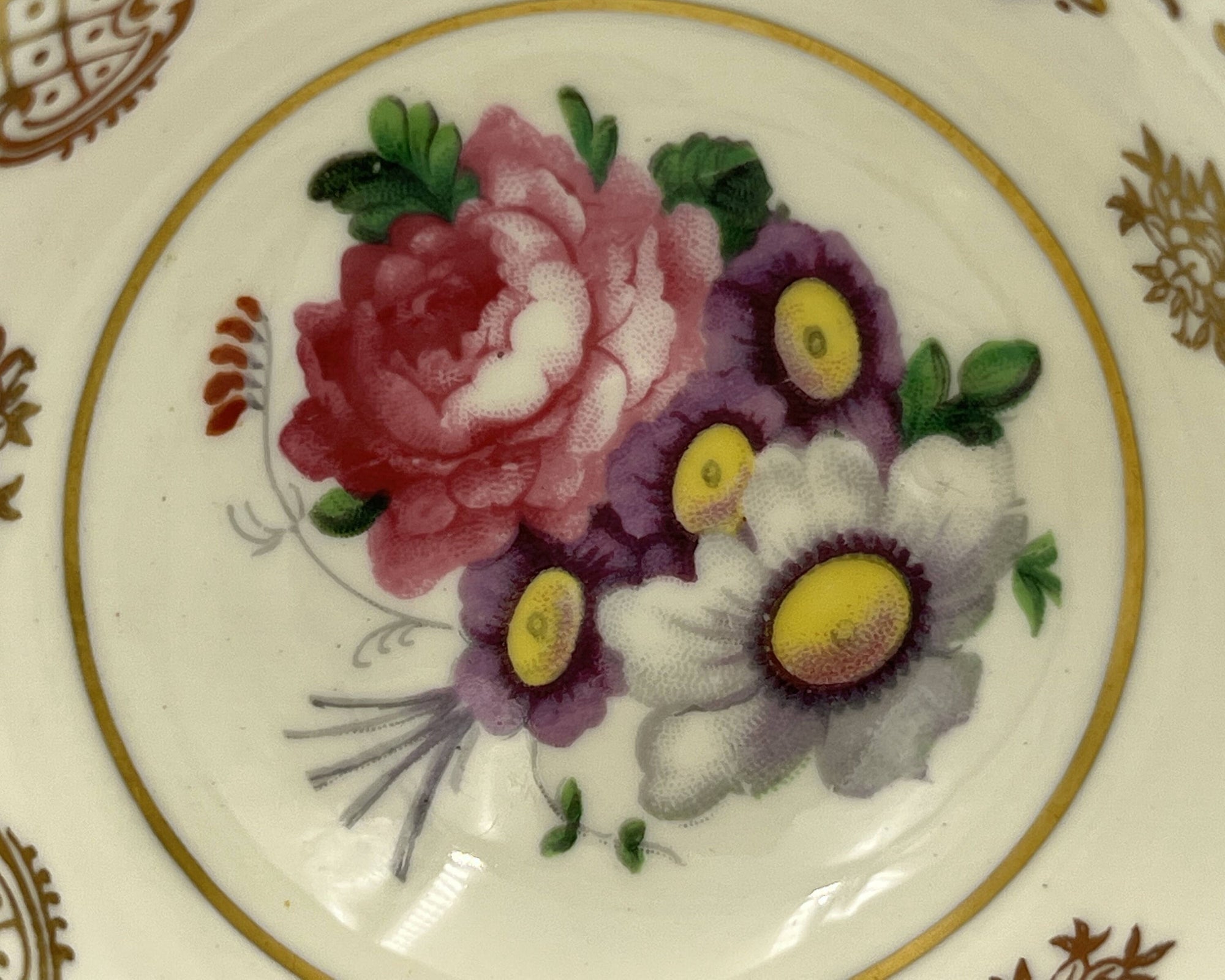 Vintage 1940s Paragon Bone China Cup & Saucer Cobalt Floral Bouquet 7884 - Poppy's Vintage Clothing