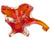 Vintage 1960s EDAG Art Glass Bird Red Orange Canadian Murano Maestro Danilo Pavanello - Poppy's Vintage Clothing