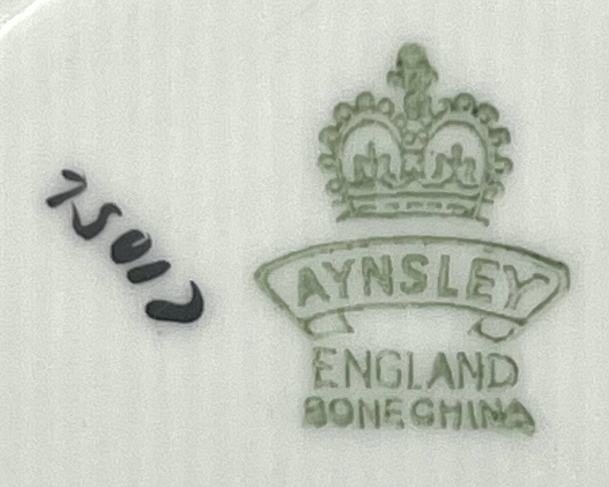 Vintage 1930s Aynsley Bone China Tea Cup & Saucer Rose Interior Magenta Gold C1056 - Poppy's Vintage Clothing