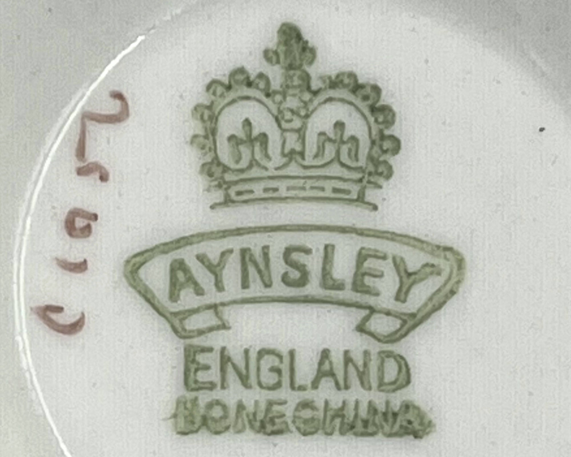 Vintage 1930s Aynsley Bone China Tea Cup & Saucer Rose Interior Magenta Gold C1056 - Poppy's Vintage Clothing