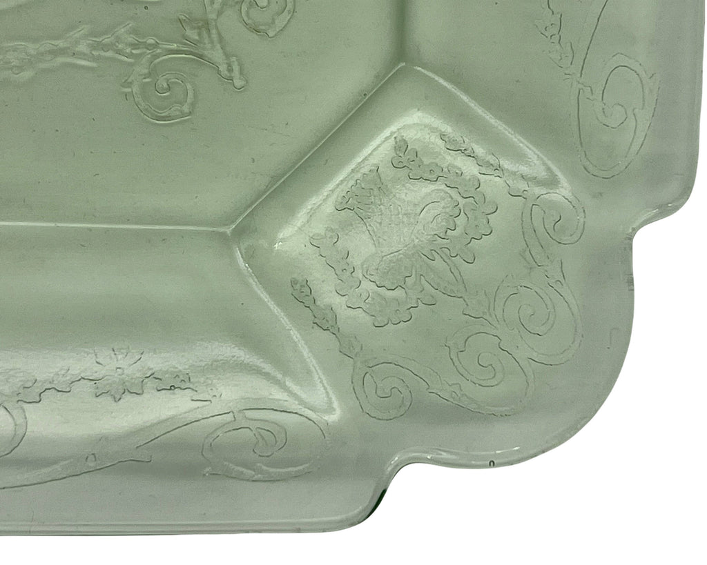 Indiana Lorain Depression Glass Green Salad Plate 7 3/4 - Poppy's Vintage Clothing