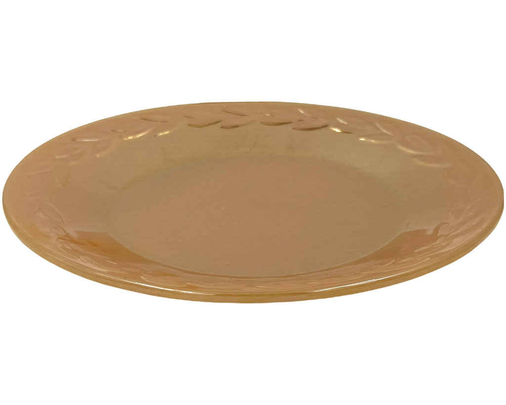 Vintage Fire King Peach Lustre Glass Laurel Dinner Plate 9 1/8 - Poppy's Vintage Clothing