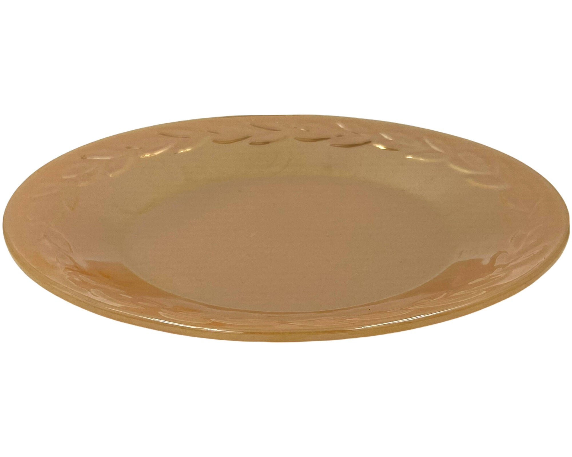 Vintage Fire King Peach Lustre Glass Laurel Dinner Plate 9 1/8 - Poppy's Vintage Clothing