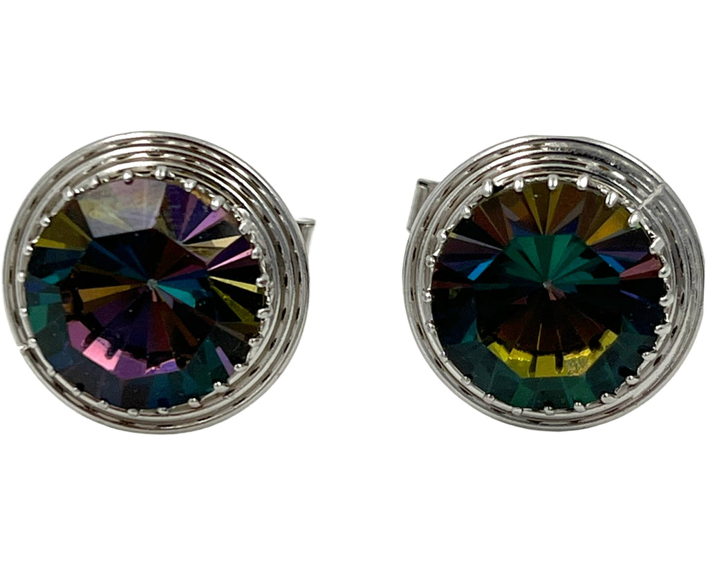 Vintage 1960s Rivoli Watermelon Rhinestone Cufflinks Set NOS - Poppy's Vintage Clothing