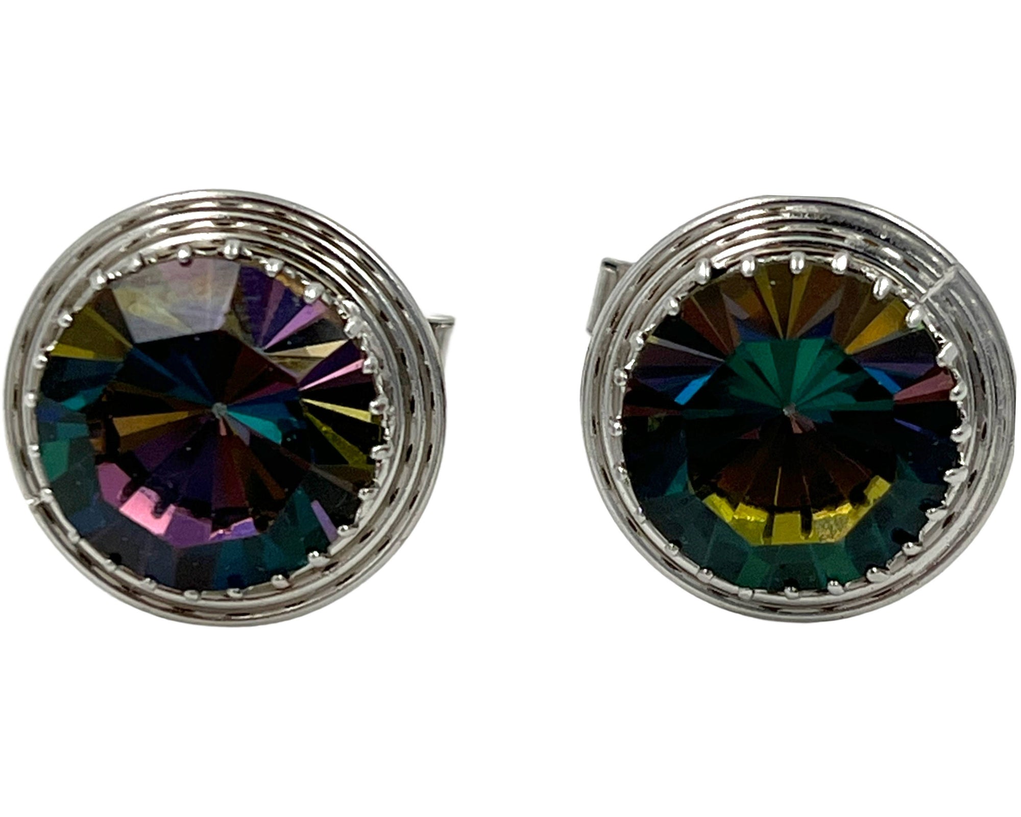 Vintage 1960s Rivoli Watermelon Rhinestone Cufflinks Set NOS - Poppy's Vintage Clothing