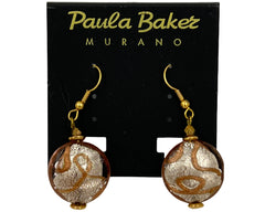 Vintage NOS Paula Baker Murano Earrings Pierced Ears Drops - Poppy's Vintage Clothing