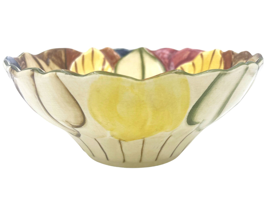 Vintage 1930s Flower Form Pottery Fruit Bowl HJ Wood Burslem - Poppy's Vintage Clothing