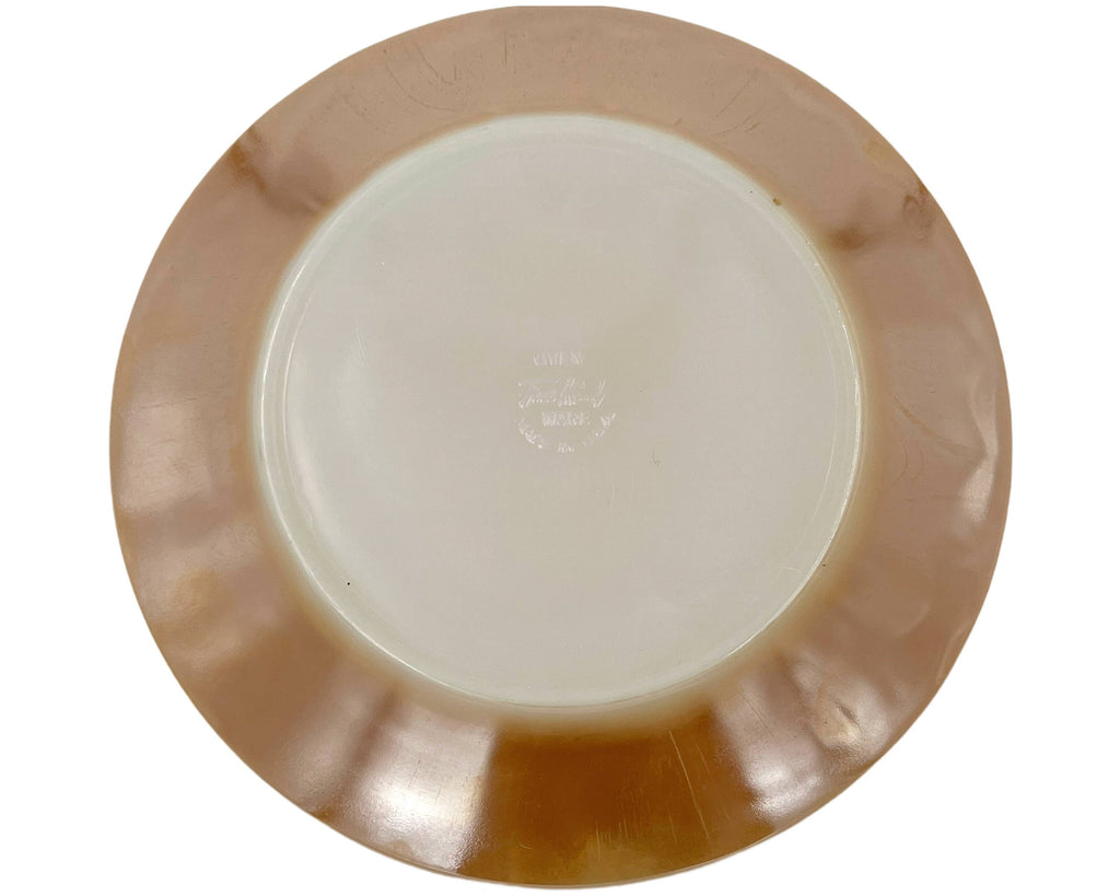 Vintage Fire King Peach Lustre Glass Laurel Dinner Plate 9 1/8 - Poppy's Vintage Clothing