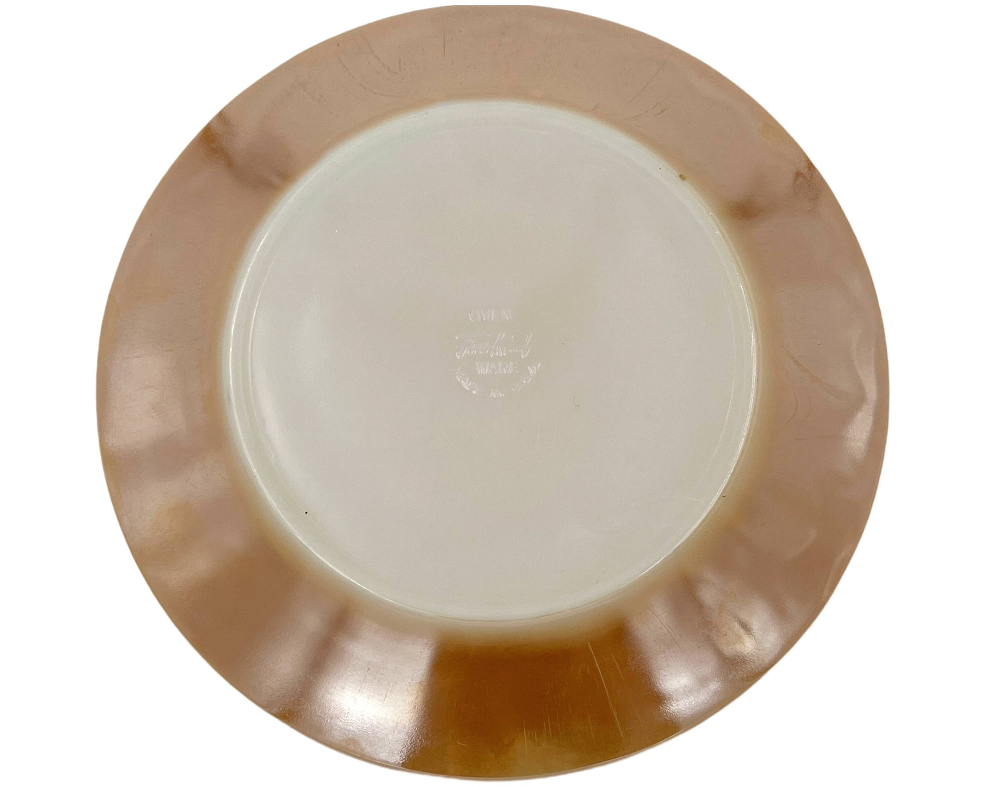 Vintage Fire King Peach Lustre Glass Laurel Dinner Plate 9 1/8 - Poppy's Vintage Clothing