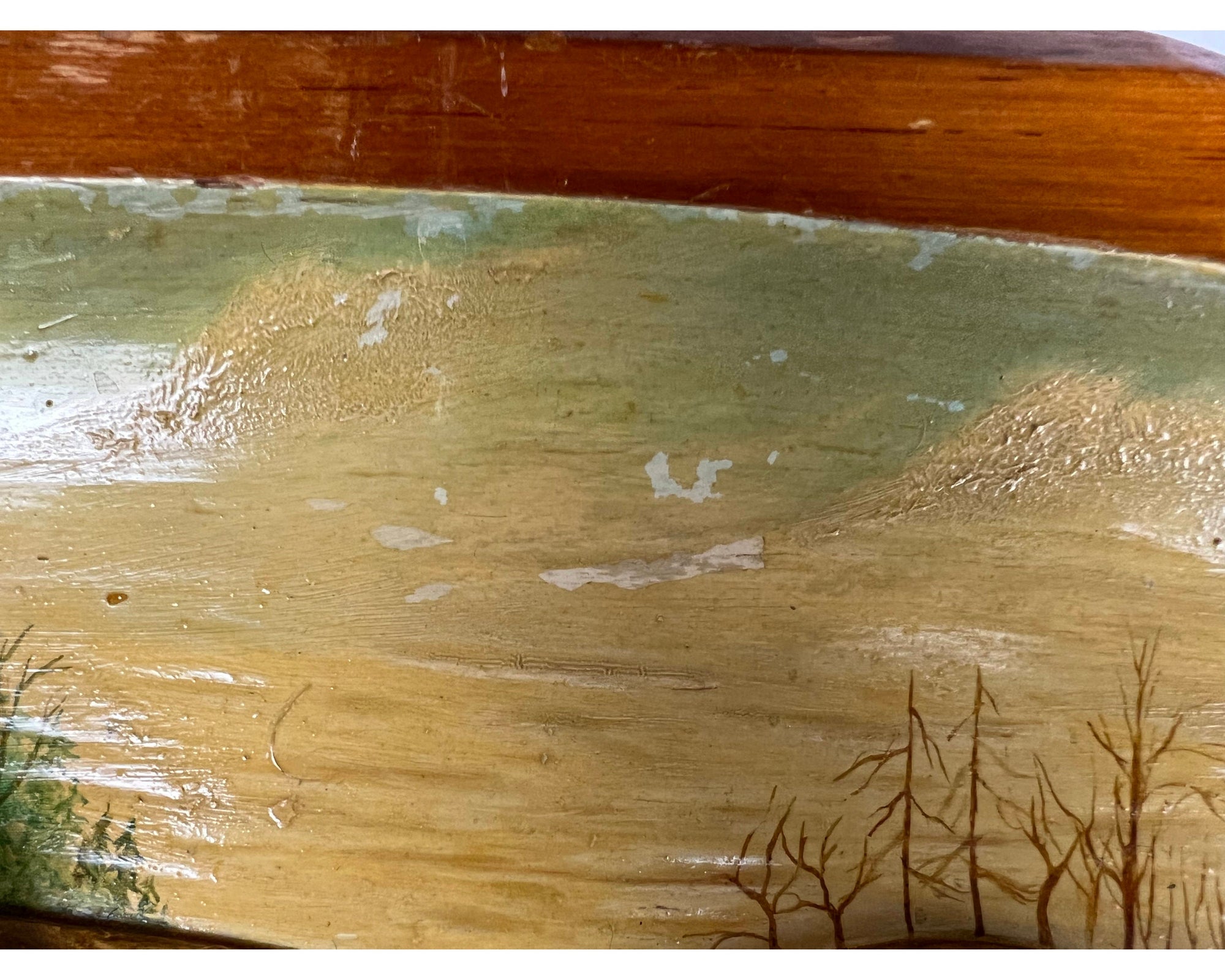 Vintage Hand Painted Carved Wood Wall Plaque J Roy St Jean Quebec Carving 21" + - Poppy's Vintage Clothing