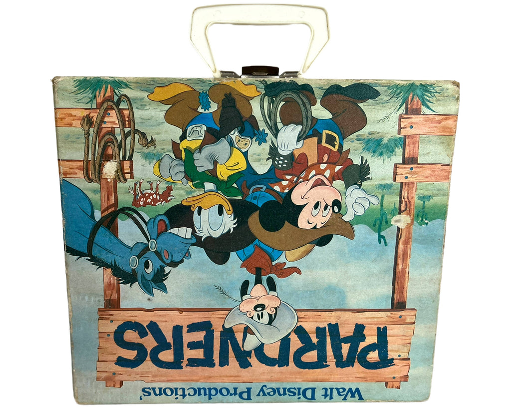 Vintage 1960s Walt Disney Pardners Record Player Pickup Mickey Mouse Goofy Donald Duck - Poppy's Vintage Clothing