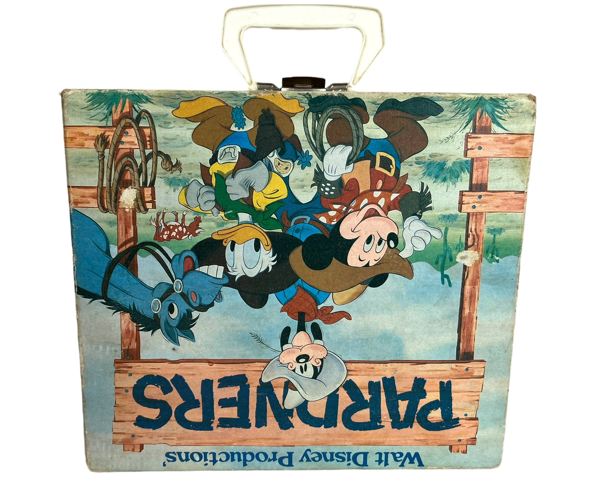 Vintage 1960s Walt Disney Pardners Record Player Pickup Mickey Mouse Goofy Donald Duck - Poppy's Vintage Clothing