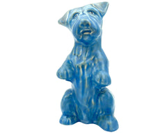 Vintage 1930s Avon Ware Pottery Dog Figurine Blue Glaze 6.5 - Poppy's Vintage Clothing
