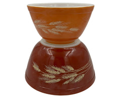 Vintage 1980s Pyrex Glass Mixing Bowls Autumn Harvest 401 & 402 - Poppy's Vintage Clothing