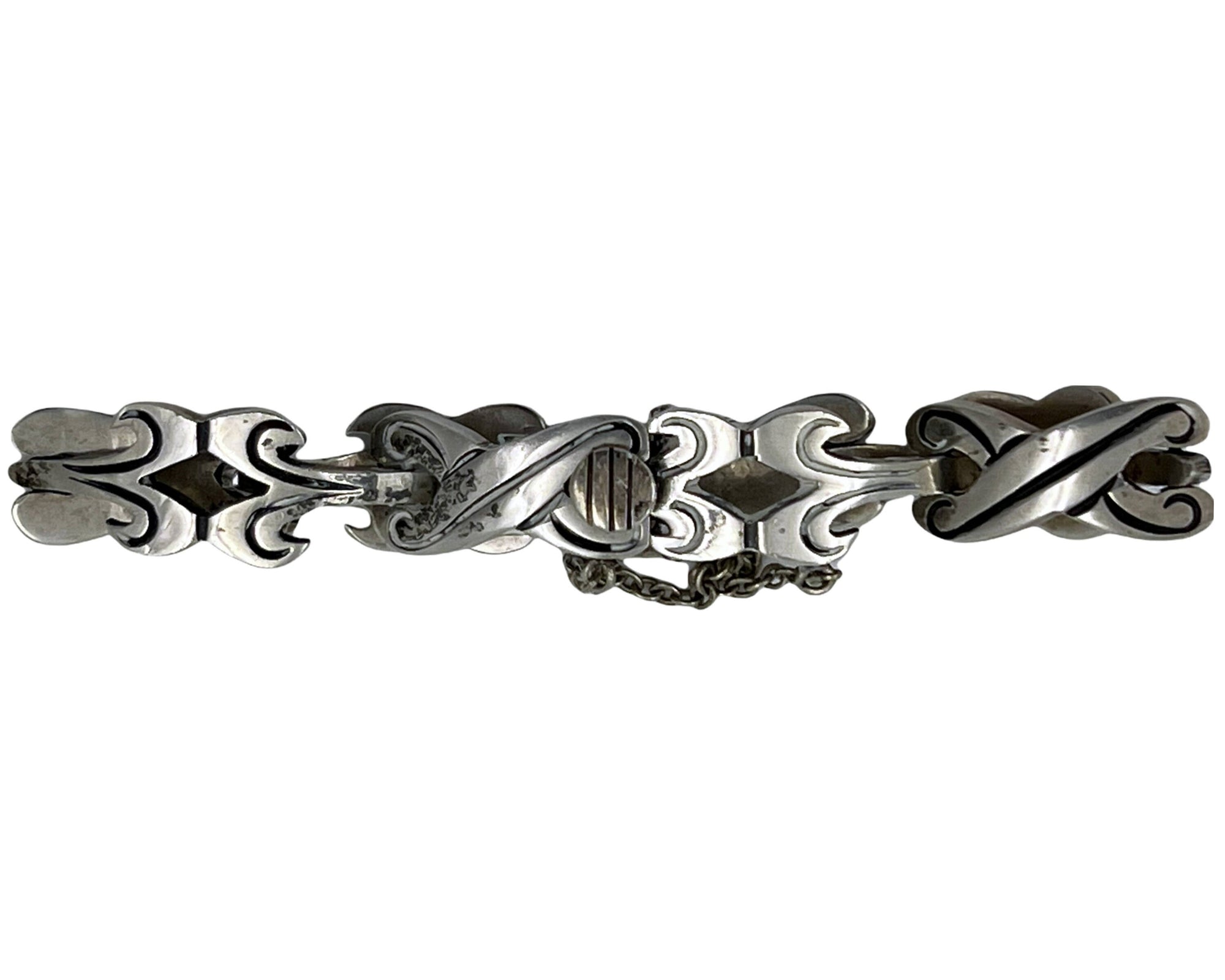 Vintage Taxco Sterling Bracelet Mexican Silver Signed JS Eagle 3 - VFG - Poppy's Vintage Clothing