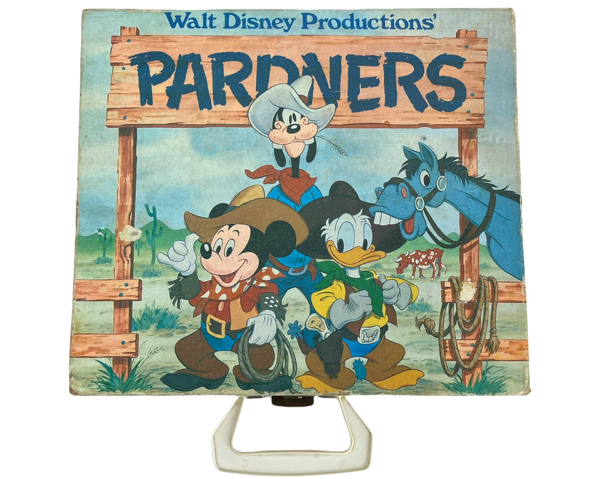 Vintage 1960s Walt Disney Pardners Record Player Pickup Mickey Mouse Goofy Donald Duck - Poppy's Vintage Clothing