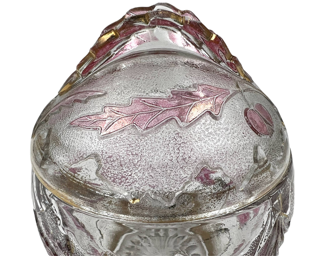 EAPG US Glass Delaware Creamer & Sugar Reverse Cranberry Rose Stained - Poppy's Vintage Clothing