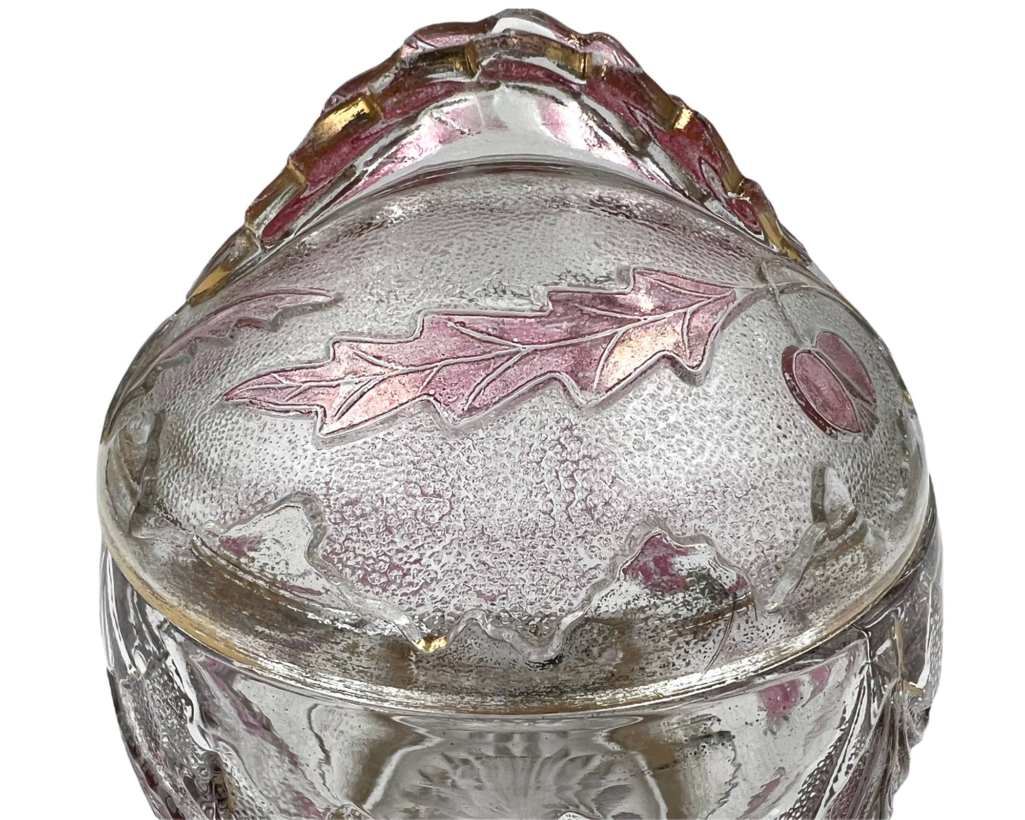 EAPG US Glass Delaware Creamer & Sugar Reverse Cranberry Rose Stained - Poppy's Vintage Clothing