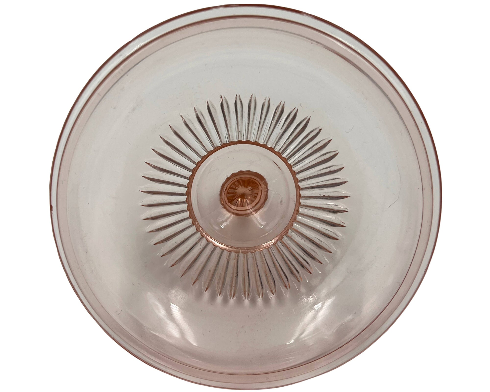 Hocking Old Colony Pink Depression Glass Candy Jar and Cover Open Lace Edge - Poppy's Vintage Clothing