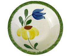 Vintage 1940s Blue Ridge Southern Potteries Berry Bowl Sun Bouquet Variant Hand Painted Flowers - Poppy's Vintage Clothing
