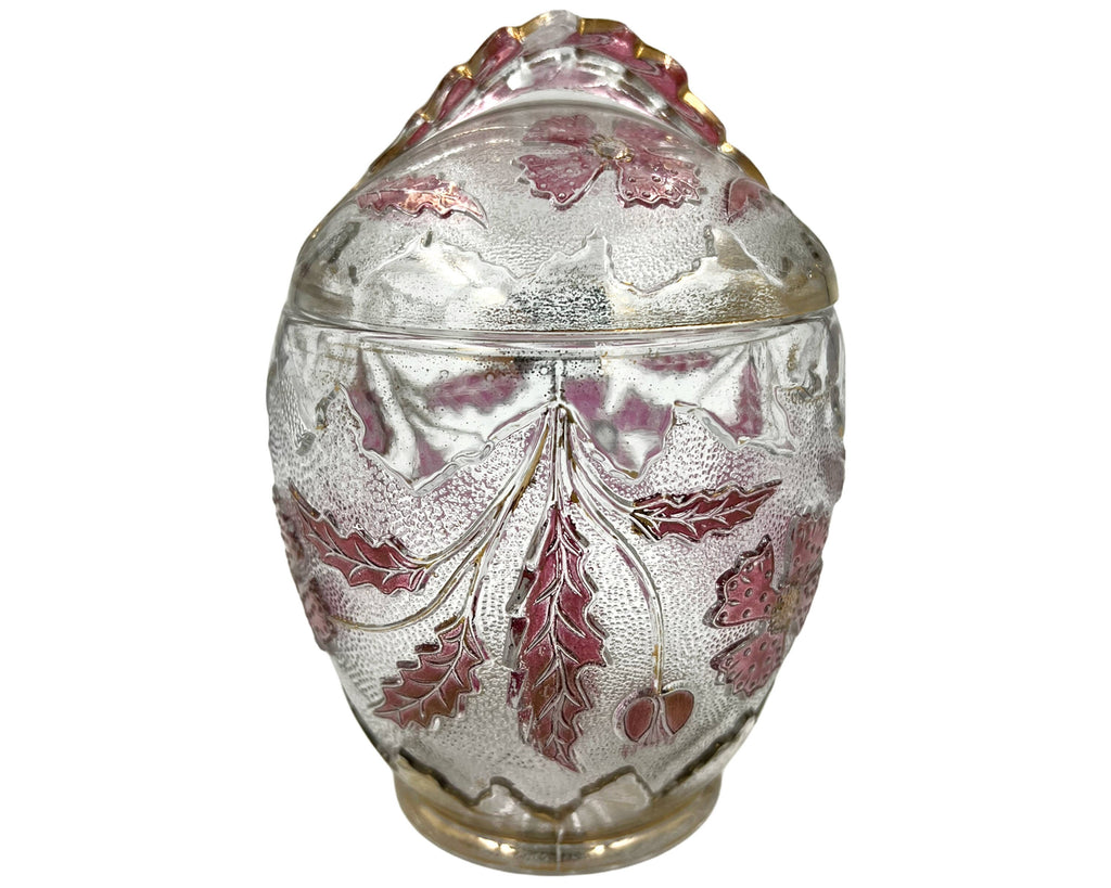 EAPG US Glass Delaware Creamer & Sugar Reverse Cranberry Rose Stained - Poppy's Vintage Clothing