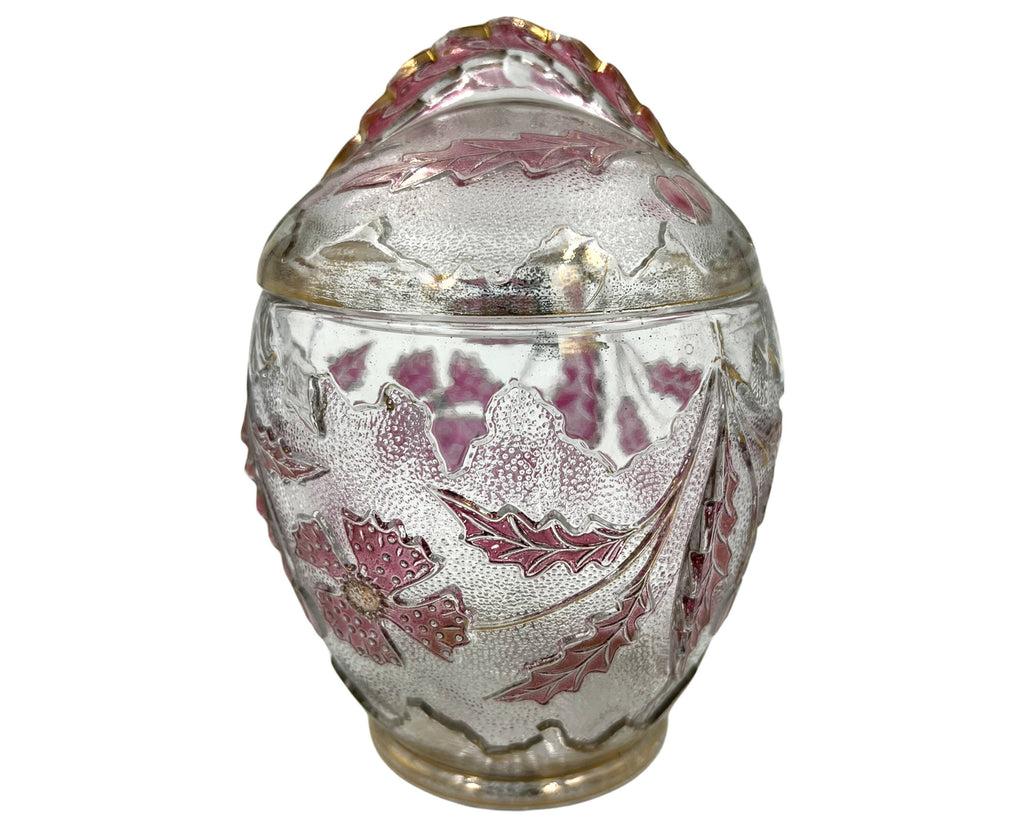 EAPG US Glass Delaware Creamer & Sugar Reverse Cranberry Rose Stained - Poppy's Vintage Clothing