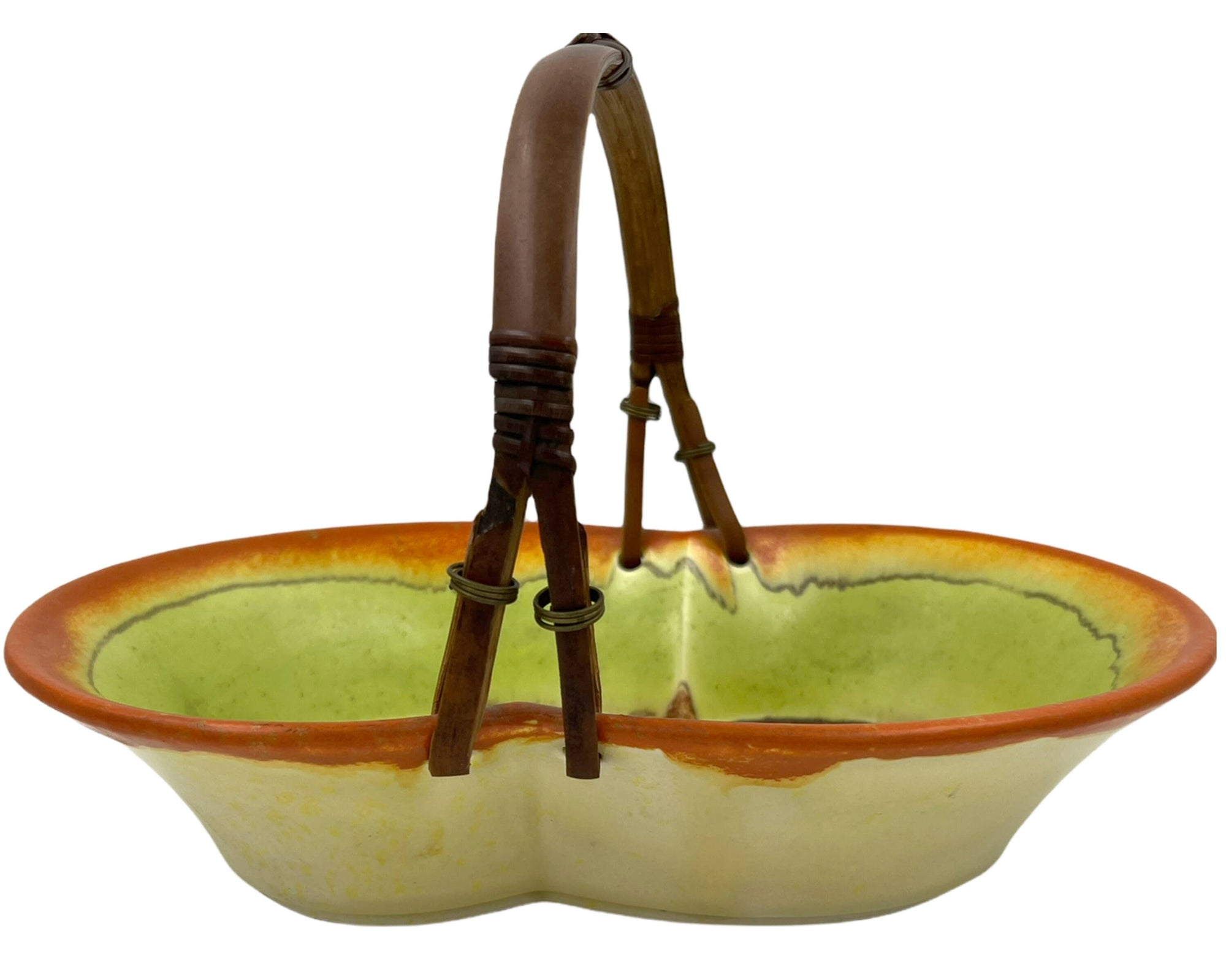 Art Deco 1930s Carstens Uffrecht Basket German Bauhaus Pottery - Poppy's Vintage Clothing