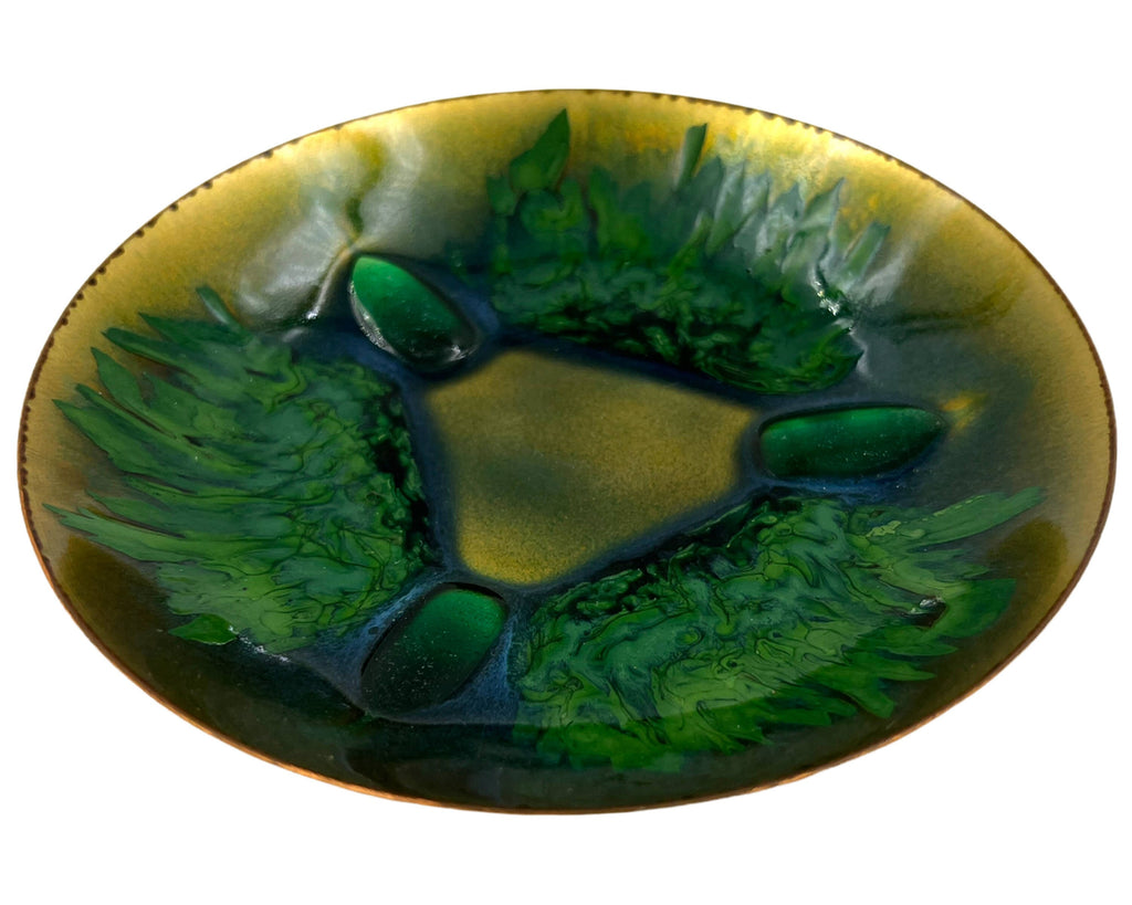 Mid Century Modern Enamel on Copper Dish Edwards Star for Georg Jensen - Poppy's Vintage Clothing
