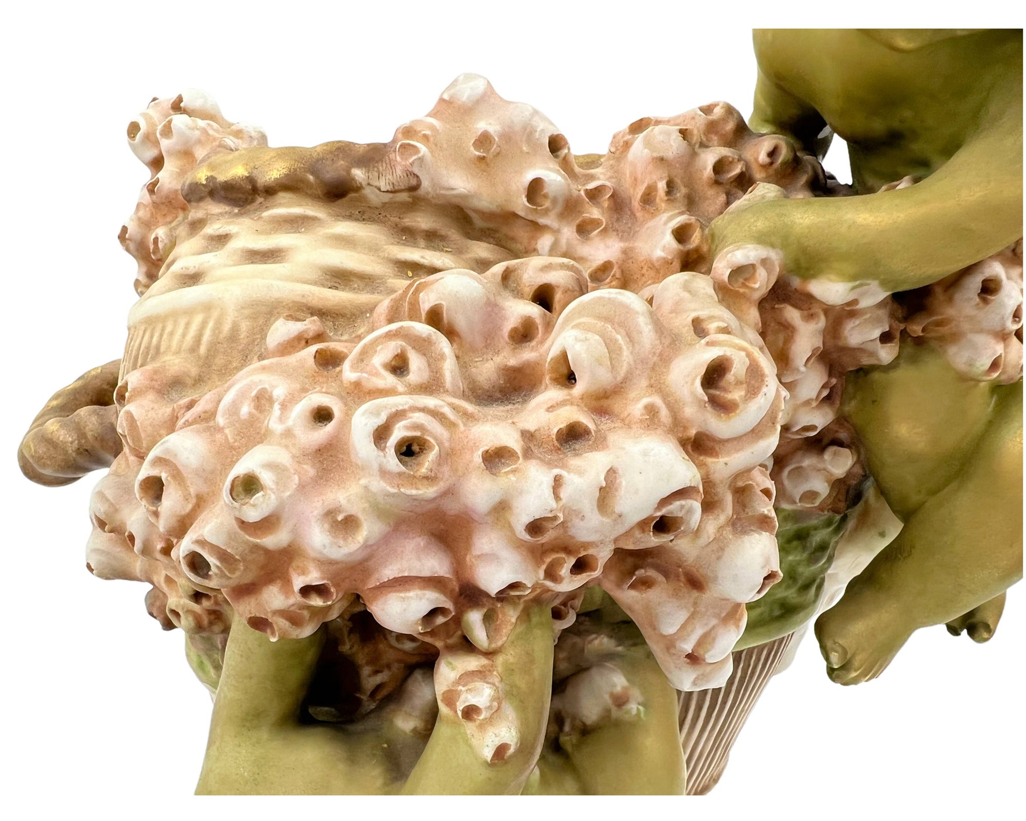 Antique Imperial Amphora Vase with Cupids Reissner Works Turn Teplitz Austria 12.38 - Poppy's Vintage Clothing