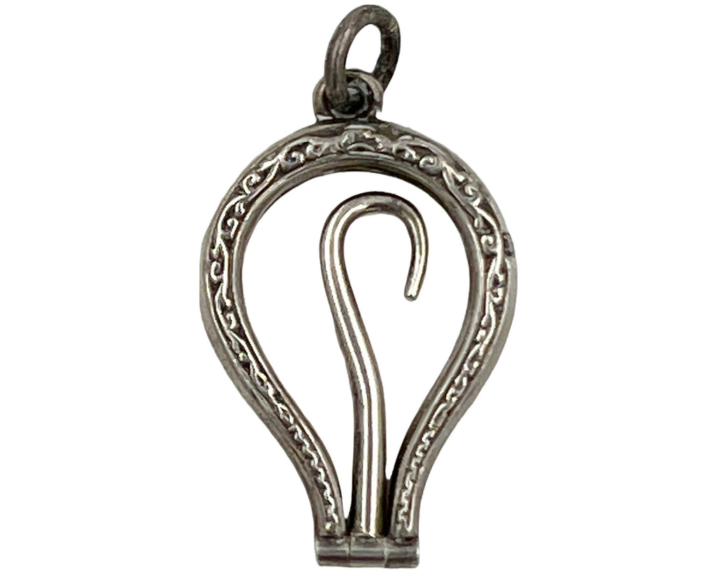 Antique Edwardian Sterling Silver Folding Button Hook Chatelaine Miniature - Poppy's Vintage Clothing