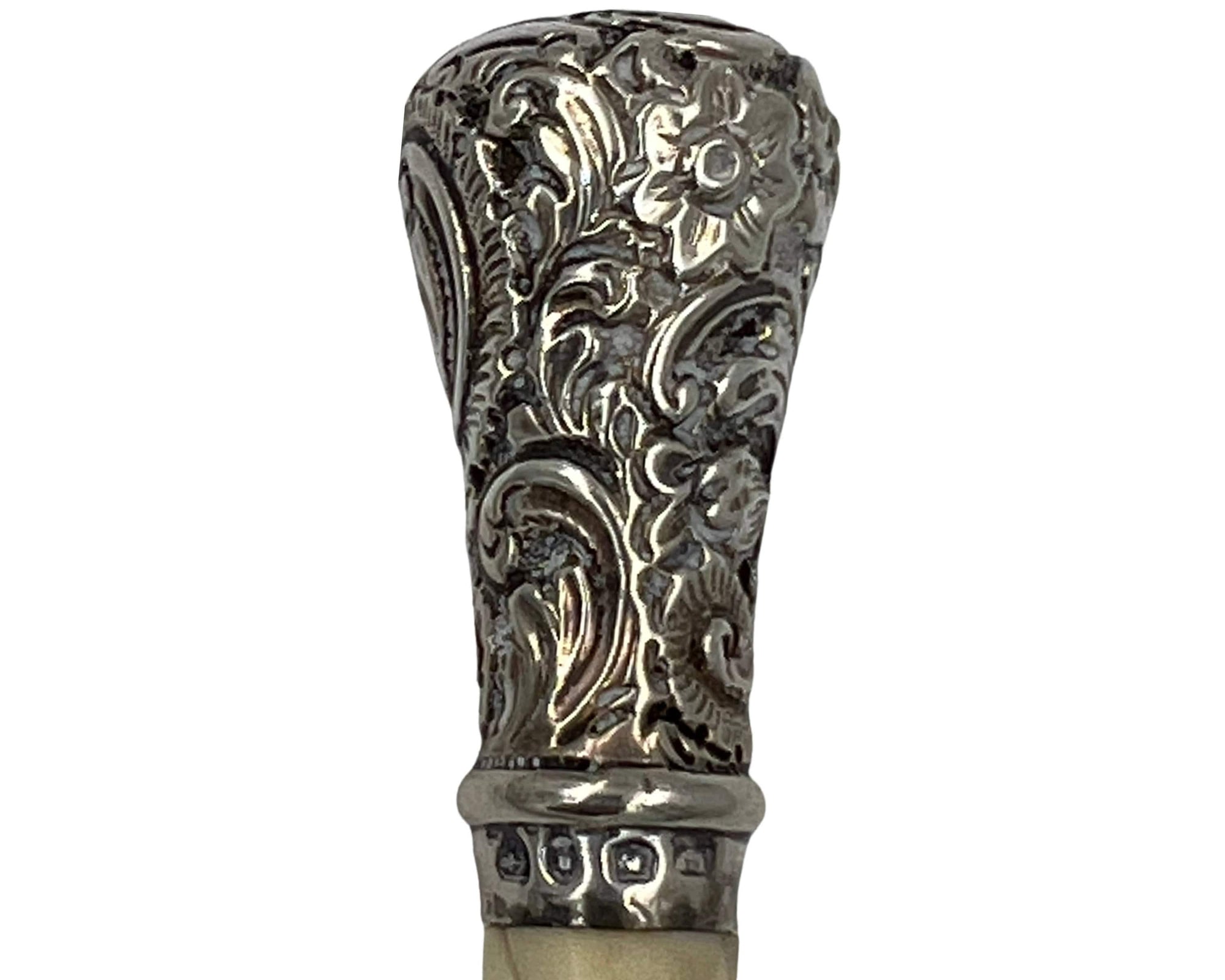Antique Sterling Silver Button Hook Levi & Salaman Birmingham 1890 14.5 - Poppy's Vintage Clothing