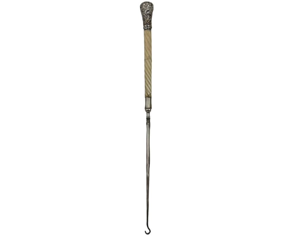 Antique Sterling Silver Button Hook Levi & Salaman Birmingham 1890 14.5 - Poppy's Vintage Clothing