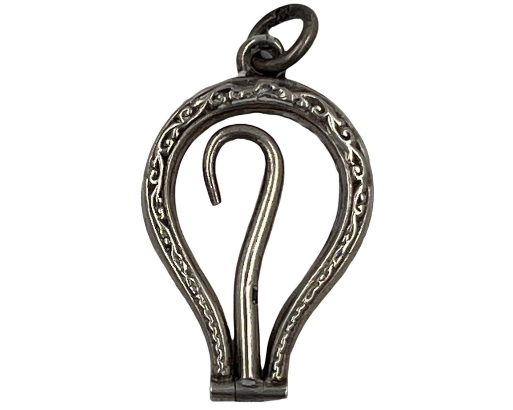 Antique Edwardian Sterling Silver Folding Button Hook Chatelaine Miniature - Poppy's Vintage Clothing