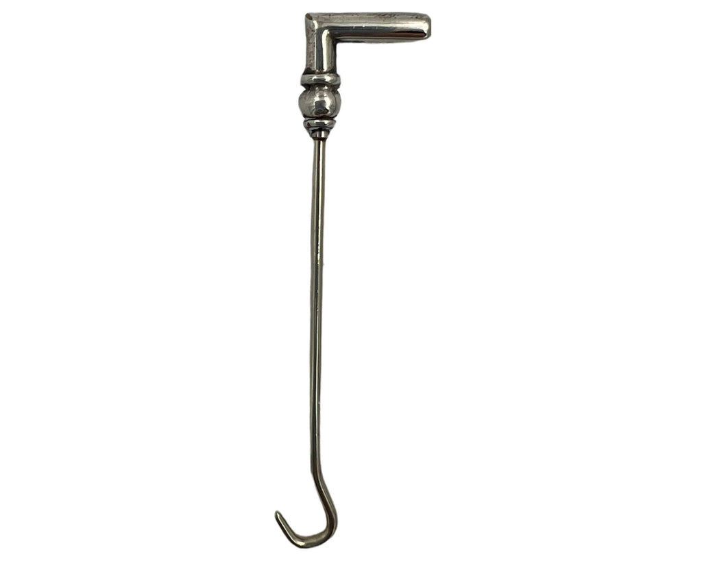 Antique Glove Button Hook Riding Crop or Cane Unmarked Silver - Poppy's Vintage Clothing