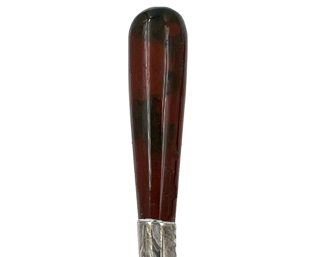 Antique Glove Button Hook Sterling Silver Agate Adie & Lovekin Birmingham - Poppy's Vintage Clothing