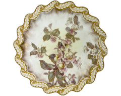 Antique Doulton Burslem Porcelain Plate c 1888 Acanthus Leaf Scroll Edge - Poppy's Vintage Clothing