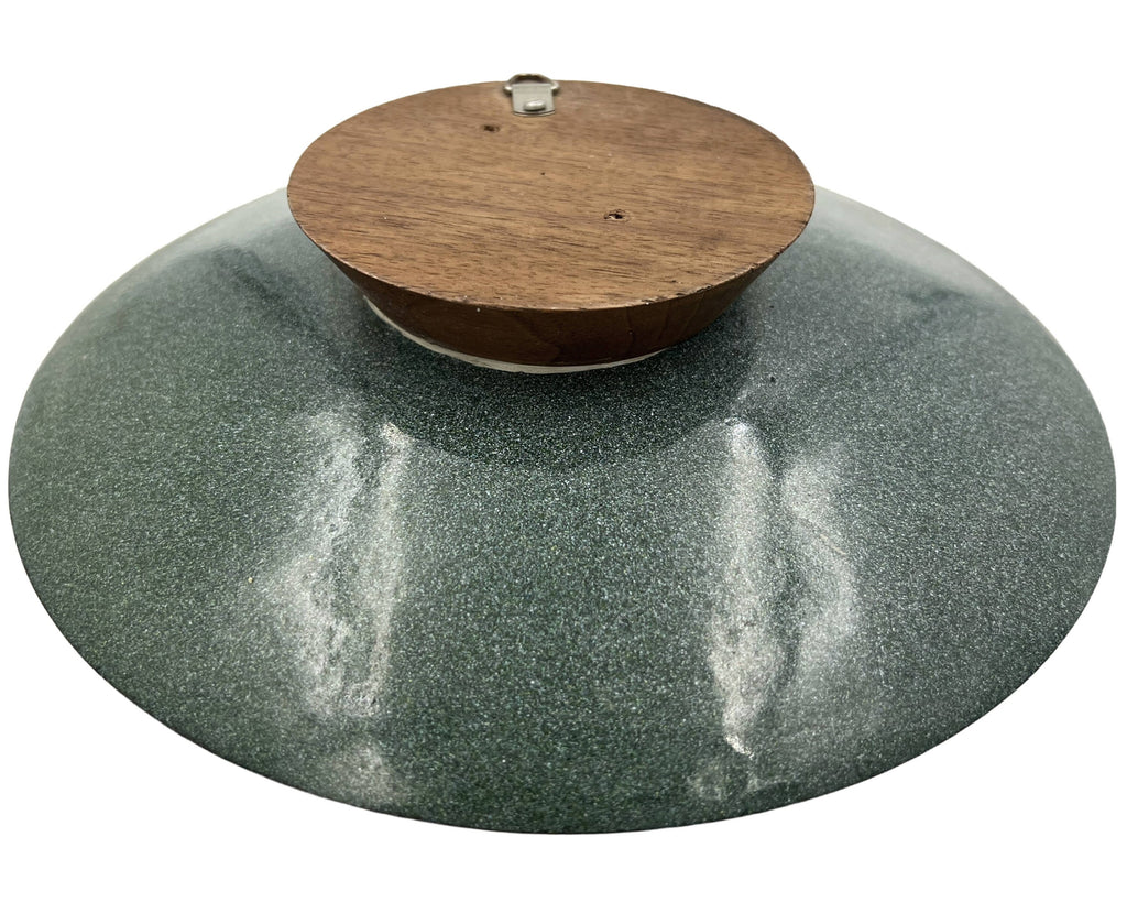 Mid Century Enamel on Copper Plate Swirl Pattern Signed Deschatelets 10 Bowl Shape - Poppy's Vintage Clothing