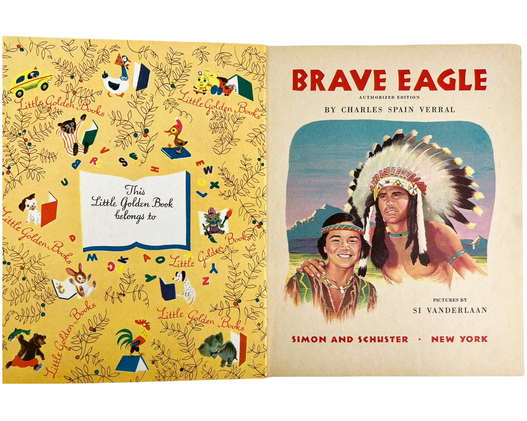 Brave Eagle Little Golden Book 1st Edition 1957 Near Fine Condition - Poppy's Vintage Clothing