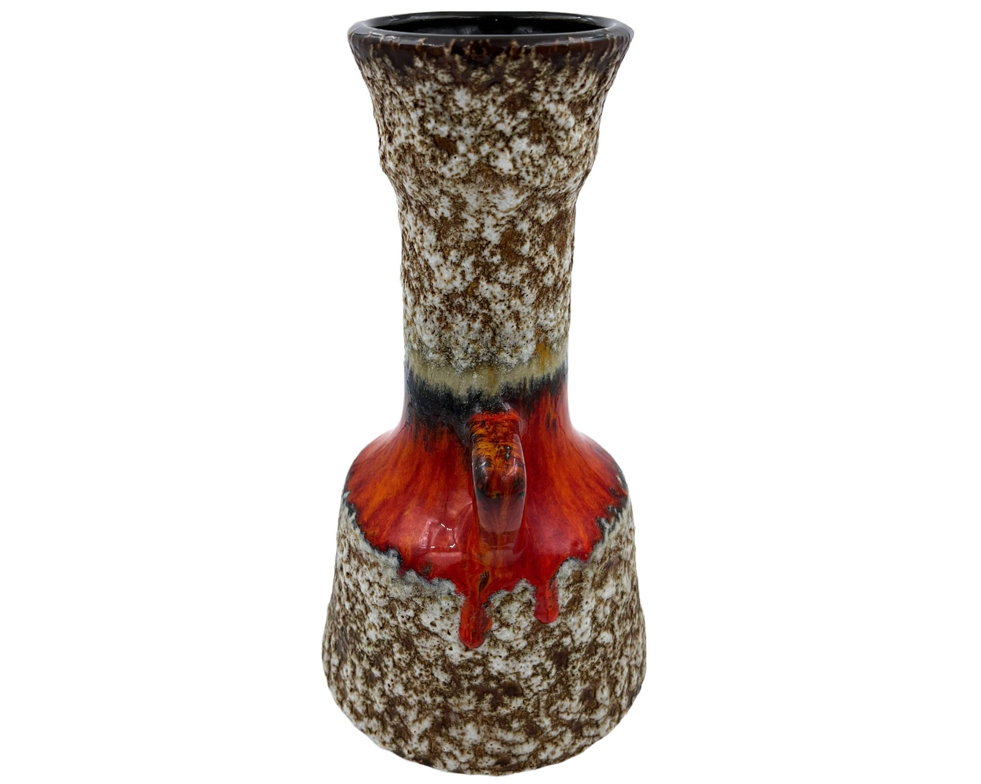 Mid Century West German Pottery Fat Lava Vase Scheurich 11.75 - Poppy's Vintage Clothing